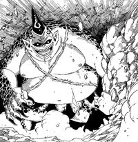 Gildarts confronta al monstruo gigante