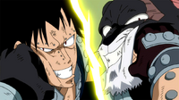 Gajeel and Panther Lily fighting