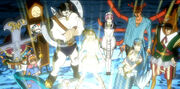 Lucy standing with her Celestial Spirits