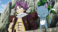Natsu and Happy deciding where to go