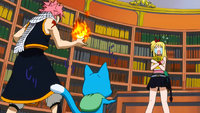 Team Natsu deciding on what to do
