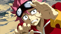 Natsu Dragion after leaving his vehicle(Anime)
