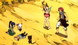 Lucy Natsu y Happy van a donde esta Makarov