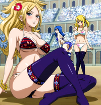 Stockings and swimsuit contest
