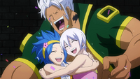 Elfman, Lisanna and Levy celebrate