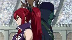 Erza hablando con Mystogan-Jellal