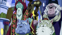 Mysdroy next to the elders crying