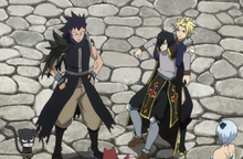 Los magos de Sabertooth se encuentran con Gajeel y Lily