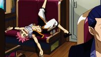 Natsu motion-sick on the train