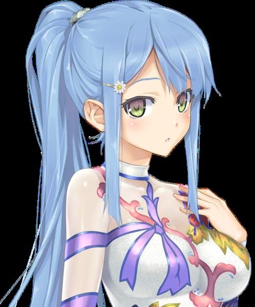 Blue haired anime girl characters