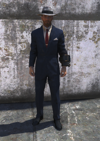 Mobster Suit Fallout Wiki Fandom - metallic scale suit red jacket roblox
