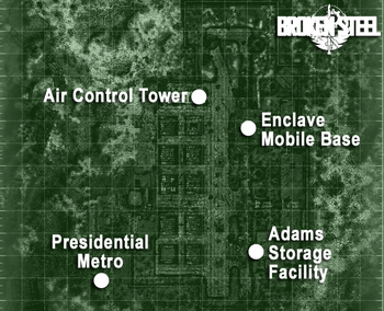 Fallout 3 adams air force base location on the map