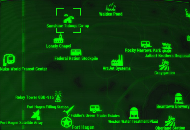 Image - FO4 map Sunshine Tidings Co-op.jpg | Fallout Wiki | FANDOM ...