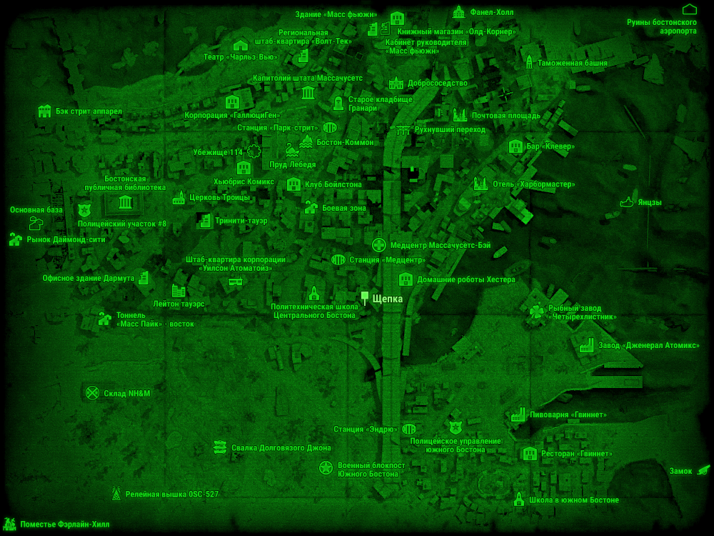 Fallout 3 карта мира со всеми локациями