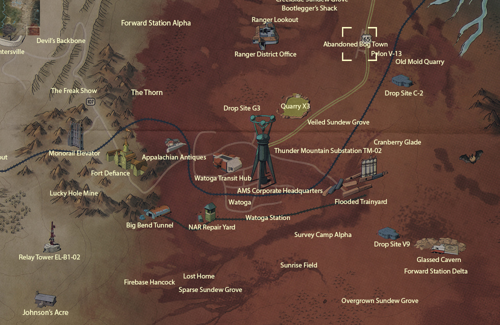 Fallout 76 Deposit Locations Map