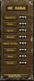 FOT Панель навыков