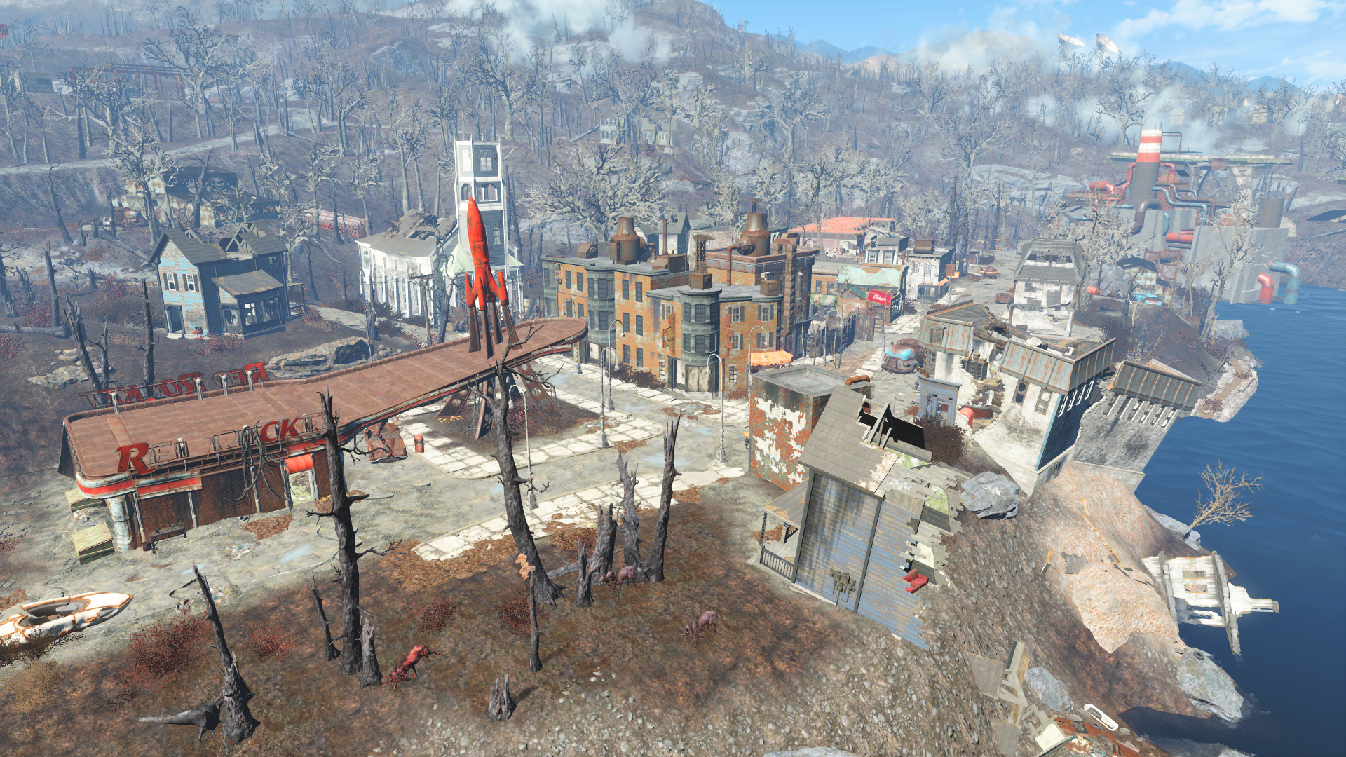Fallout 4 сосны у дороги фото 17