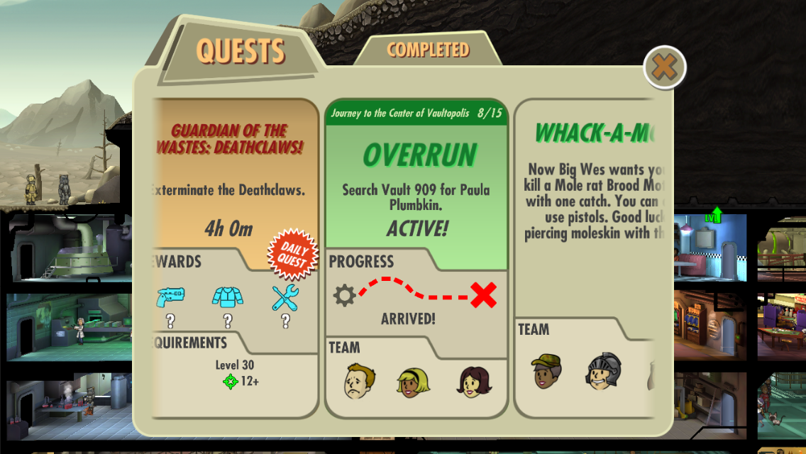 Fallout Shelter Quests Fallout Wiki Fandom Powered By Wikia - quest log