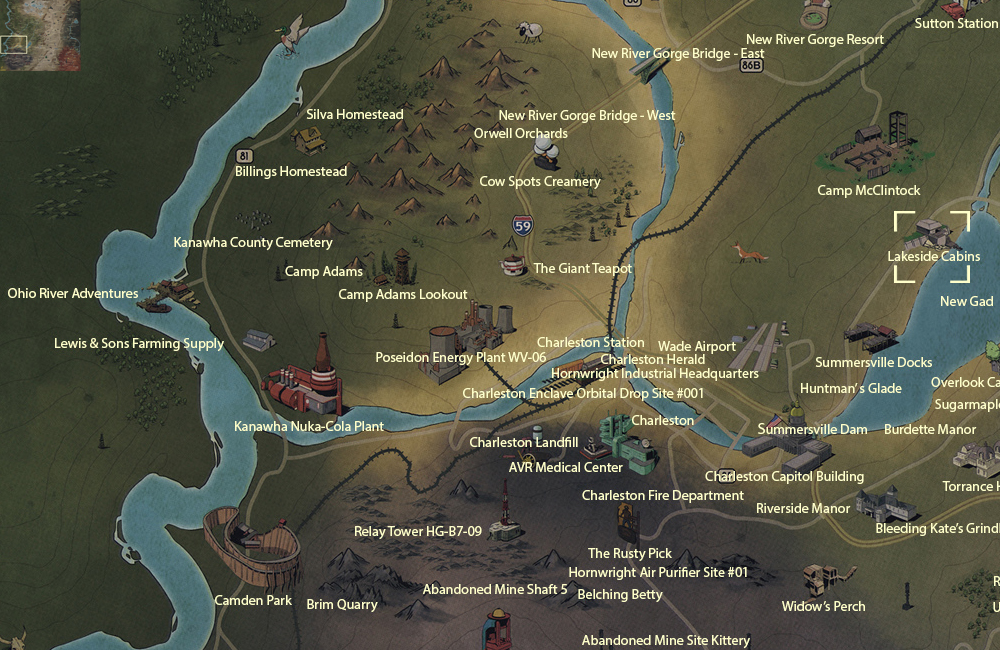 Fallout 76 Deposit Locations Map