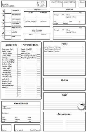 Character Sheet e1v1