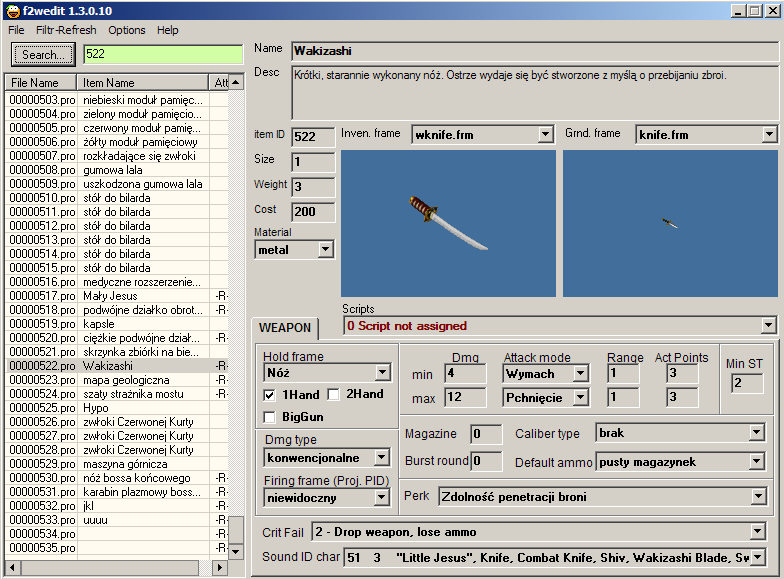 Fallout 1 character editor