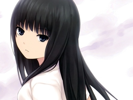 fileanime girl with long black hair long