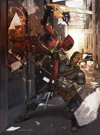 Deadpool vs Deathstroke by Aracubus