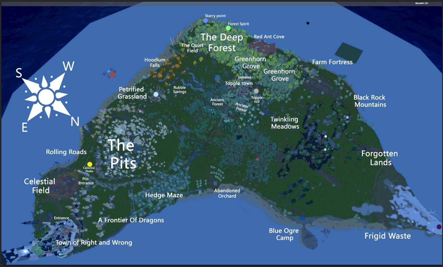 Fantastic Frontier Wiki Map