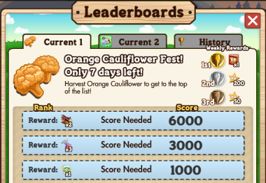 Orange Cauliflower Fest Leaderboard Task