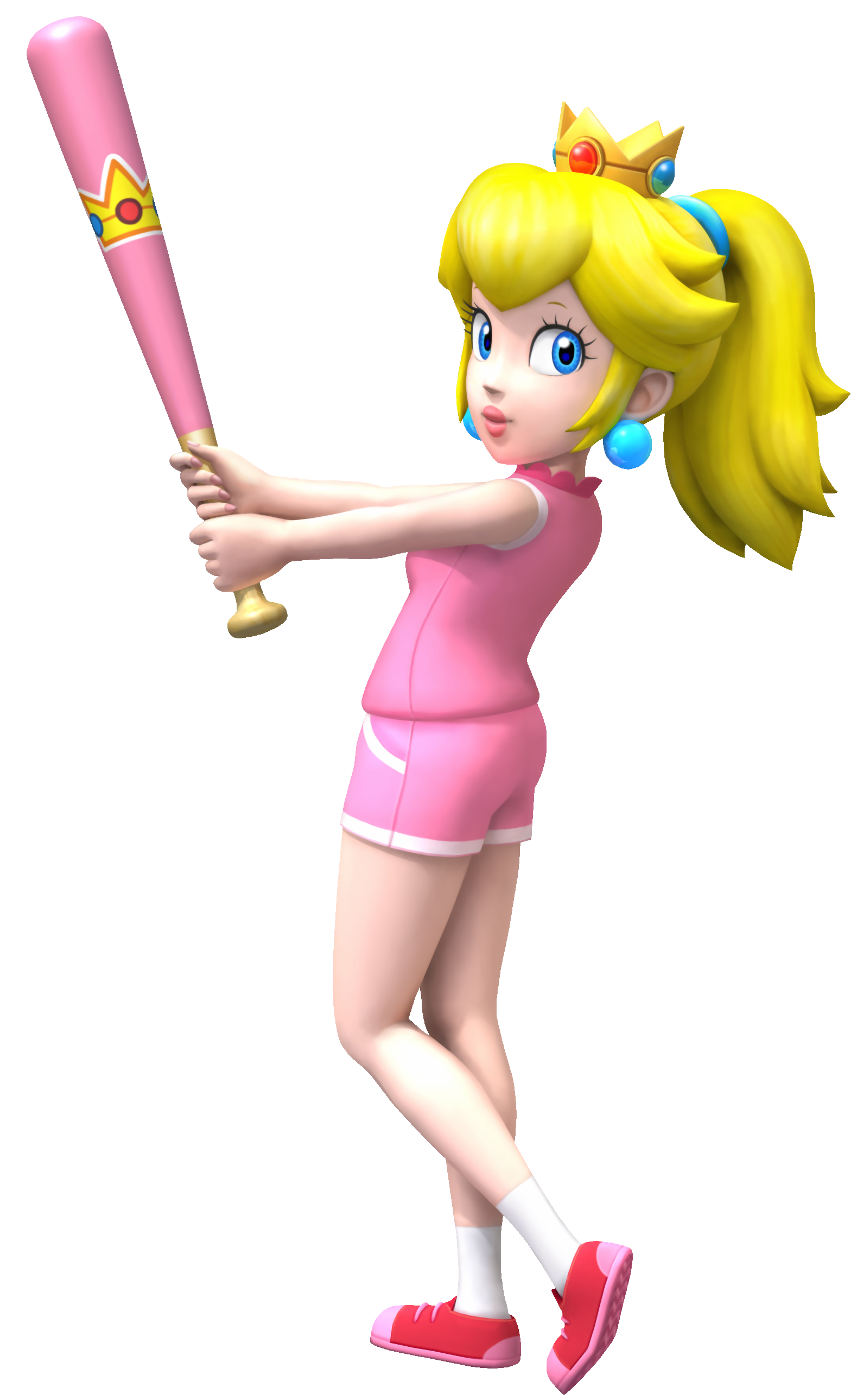 Image - Super Mario Brothers - Princess Peach when playing baseball.png