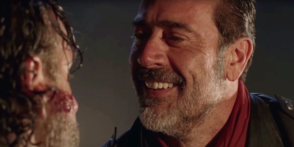 the walking dead negan jeffrey dean morgan smile