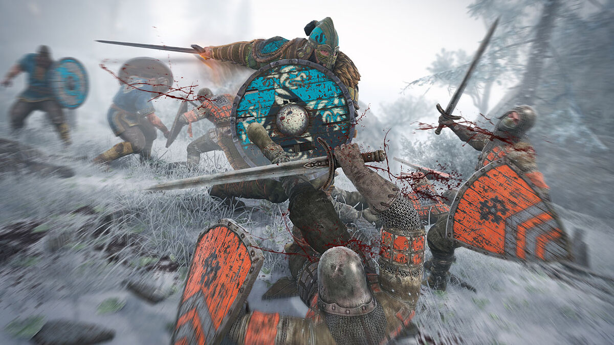 For Honor warrior takes on several grunts