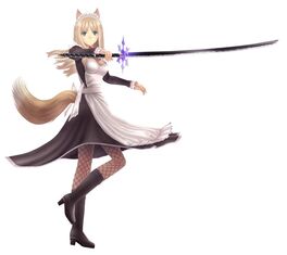 Lissie with hers sword