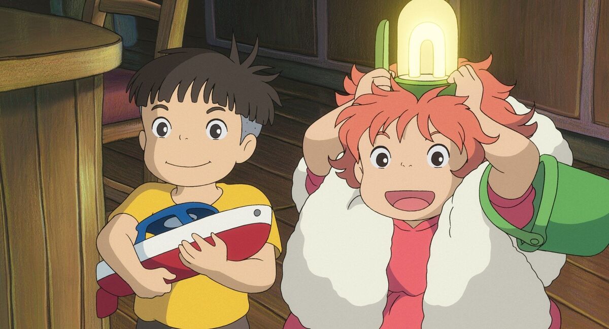 Sosuke and Ponyo are excited about the sleepover.