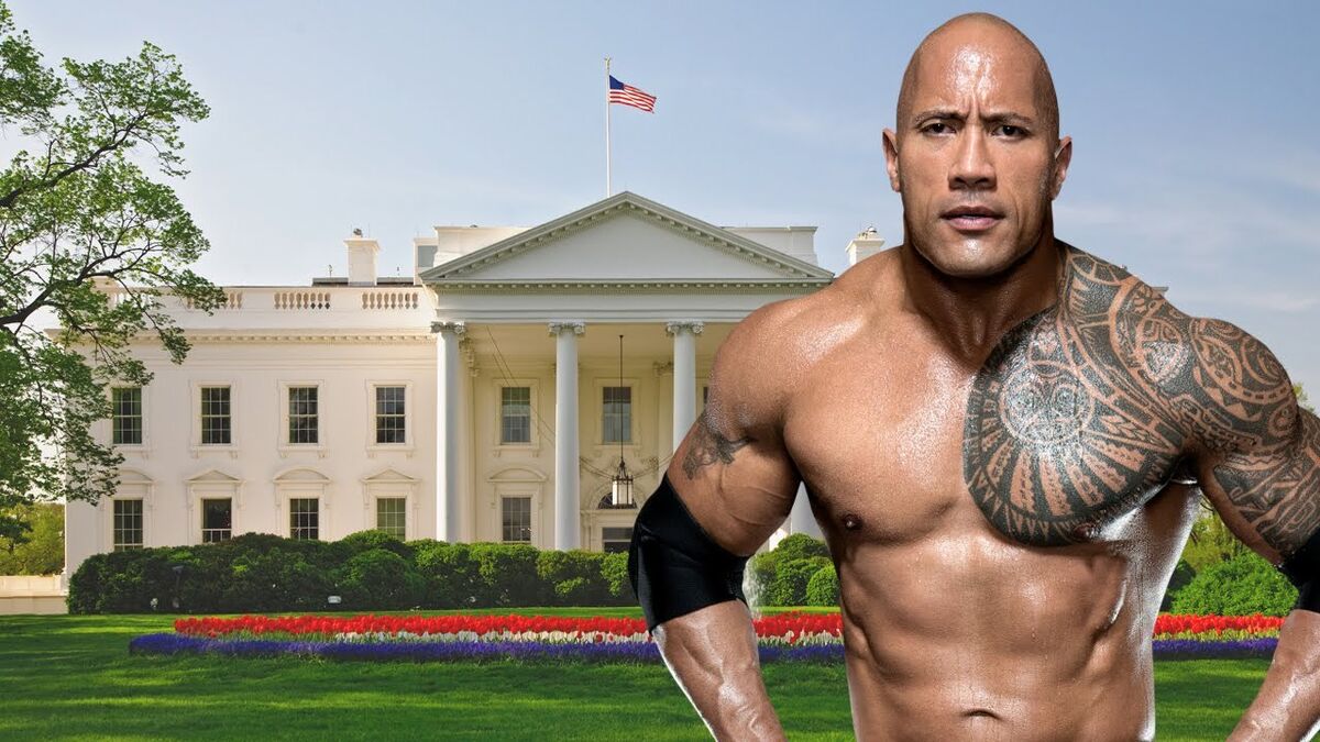 the rock dwayne johnson in front of white house