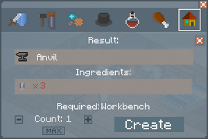 Anvil - Crafting Screen