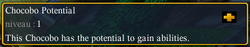 Chocobo potential tooltips