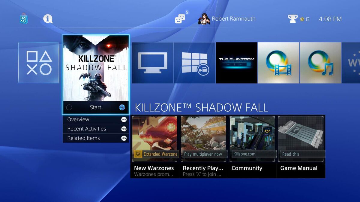 Playstation 4 User Interface