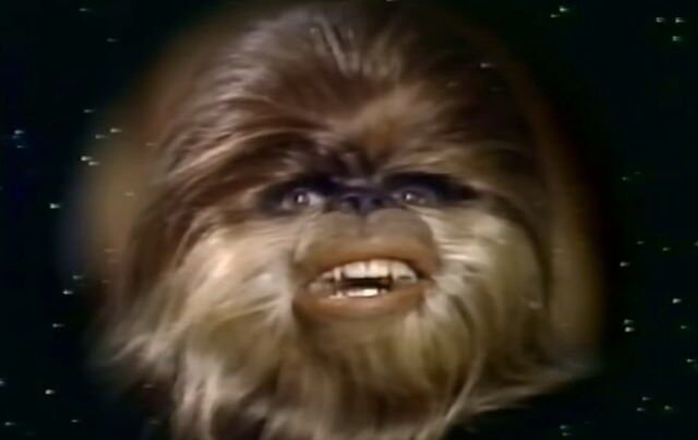 star wars holiday special wookiee child face