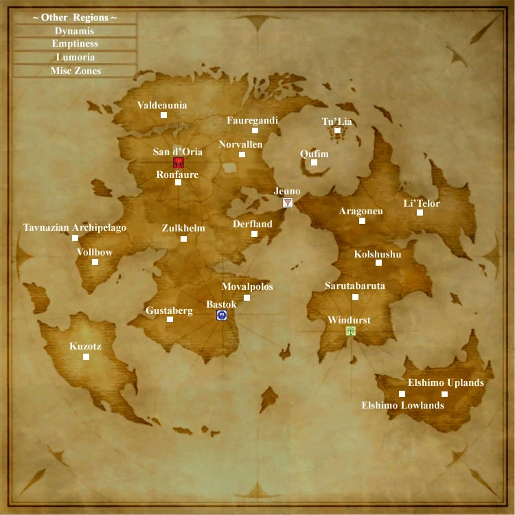Region Map FFXIclopedia FANDOM powered by Wikia