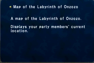 Key Item Map of the Labyrinth Onzozo