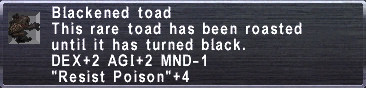 Blackened toad