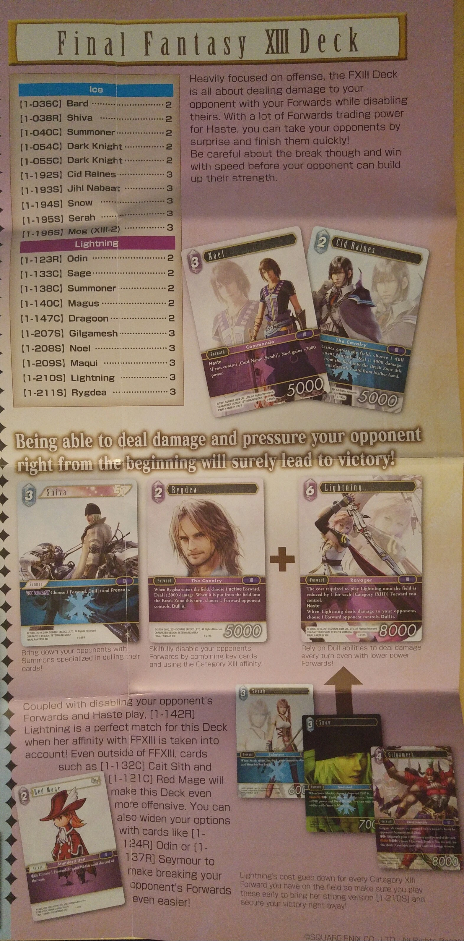 Final Fantasy XIII Starter Set Final Fantasy Card Game Wikia FANDOM