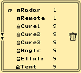 FFLIII Item Menu