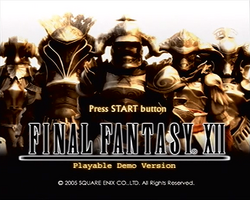FFXII Demo Title Screen