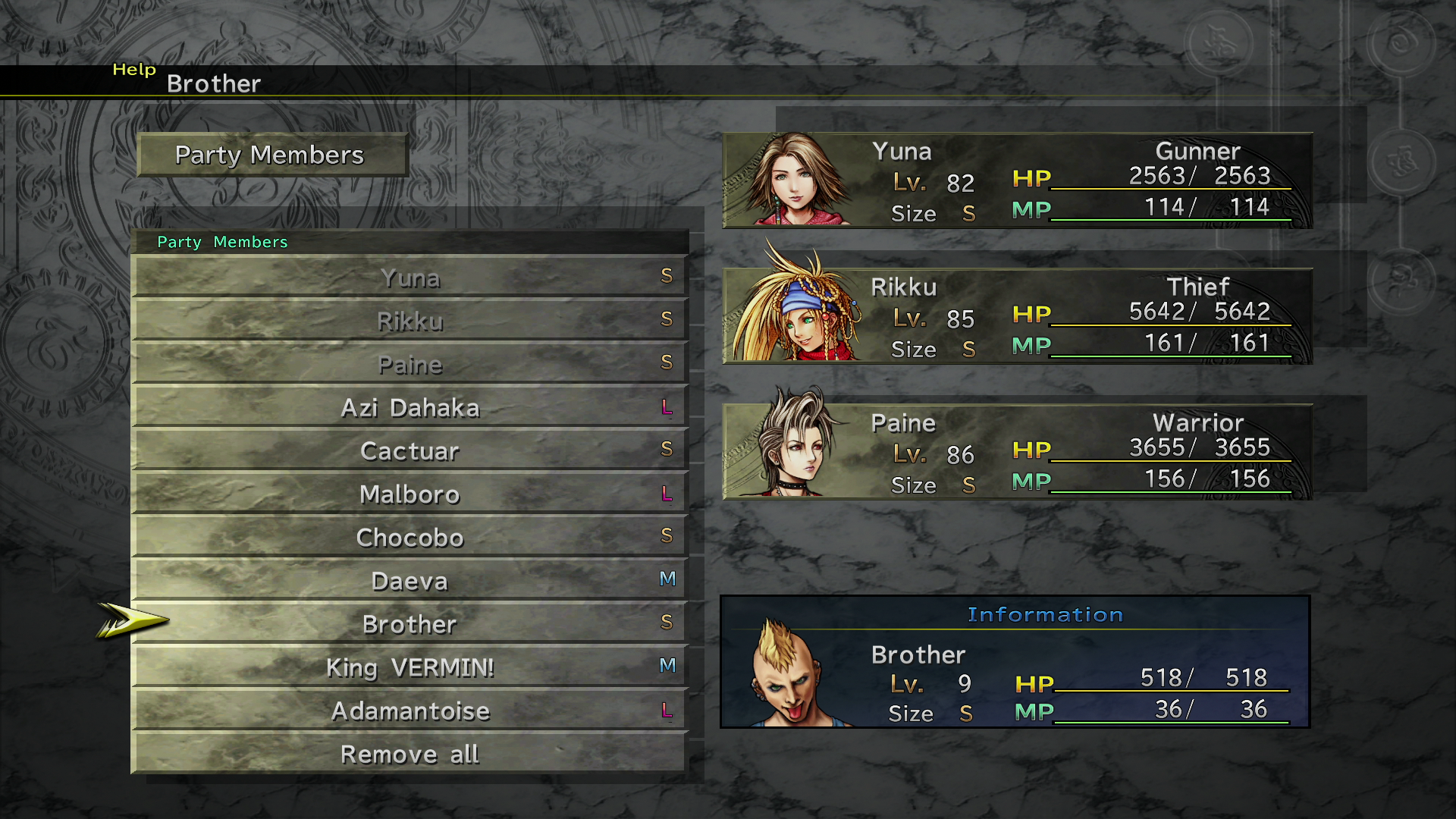 Imagem FFX2 HD Party Members Menu.png Final Fantasy Wiki FANDOM