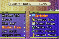 FFTA Mission Item Menu