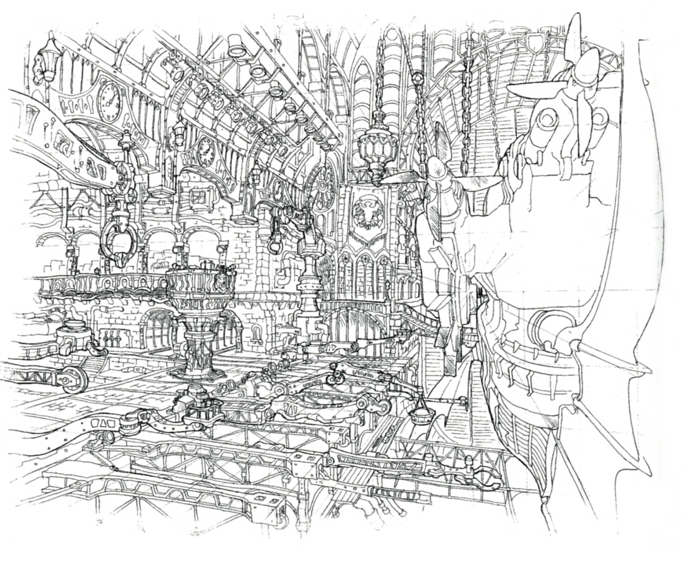 Image - Lindblum Castle Airship Dock Scene FF9 Art.jpg | Final Fantasy ...
