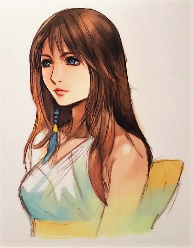 final fantasy yuna long hair