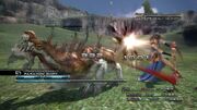 Fang attacks gorgonopsid